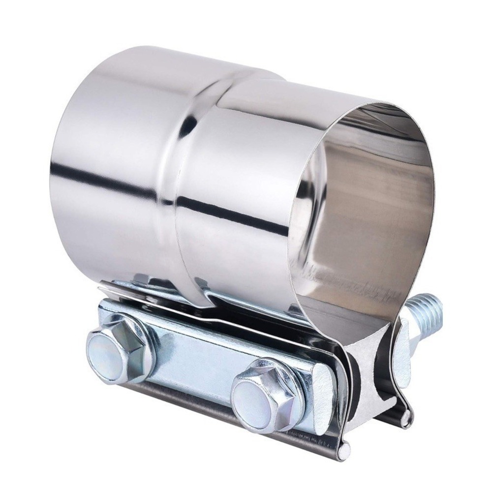 1 Pcs 3.0 inch Exhaust Clamp Butt Joint 304‎ Stainless Steel Band Lap Joint